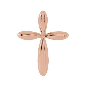 14k Rose Gold Rounded Cross Slide Pendant, 11 x 15mm